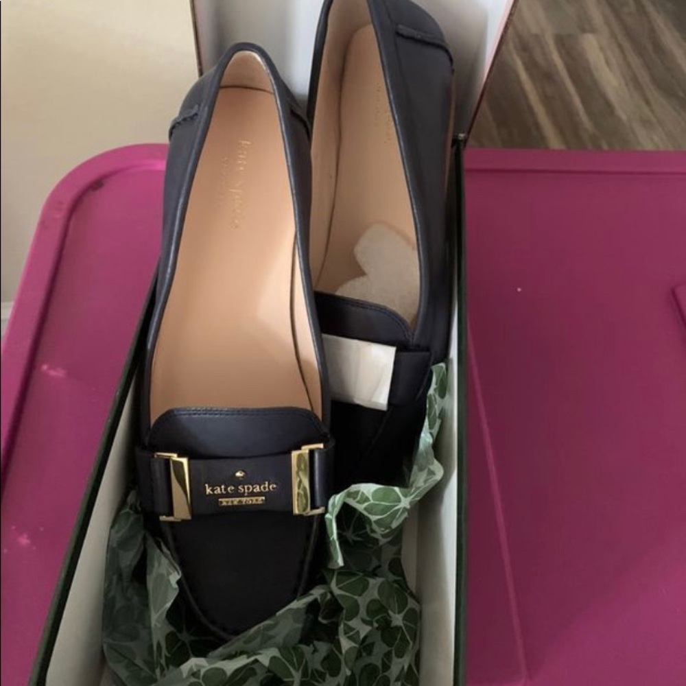 Brand new blue Kate Spade leather flats